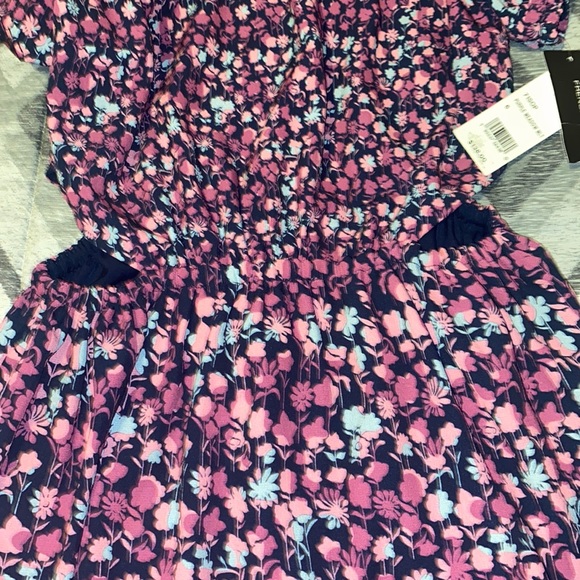 French Connection Bethany Verona Floral Cutout Midi Dress Purple - Picture 5 of 5